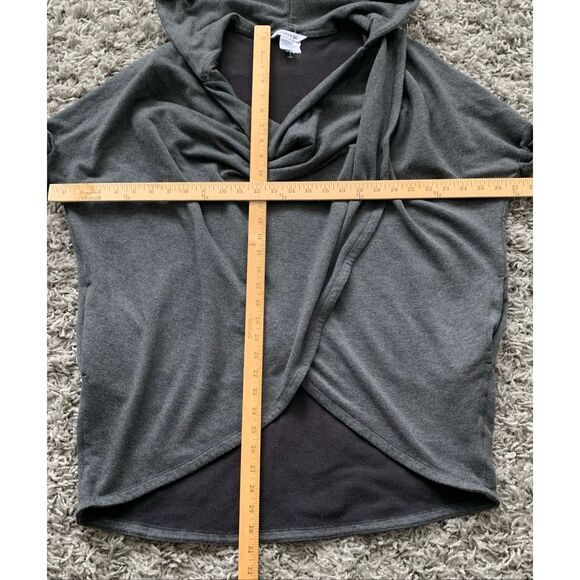 Athleta Purana Wrap Hooded gray Tunic Sweatshirt Top sz L - Picture 4 of 8